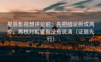 星辰影视想评论前：先把结论拆成两步，再核对前提有没有说清（证据先行）