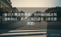 每日大赛读完再讲：先问轴线起点有没有动过，再把证据列成条（读完更清楚）