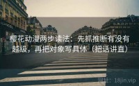 樱花动漫两步读法：先抓推断有没有越级，再把对象写具体（把话讲直）